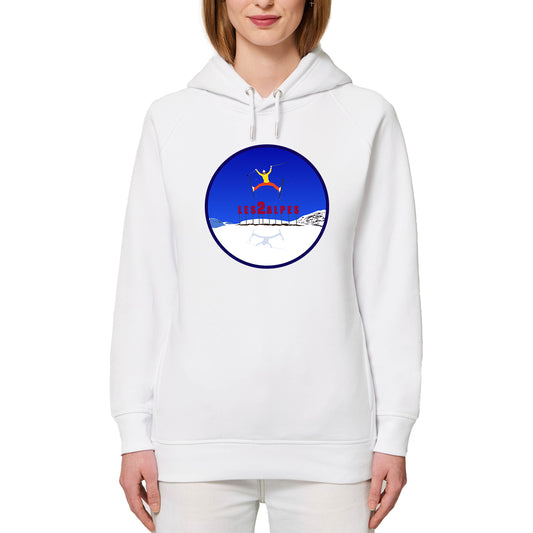 Sweatshirt à capuche Femme - Poches latérales - Coton BIO - Les 2 Alpes Ski W