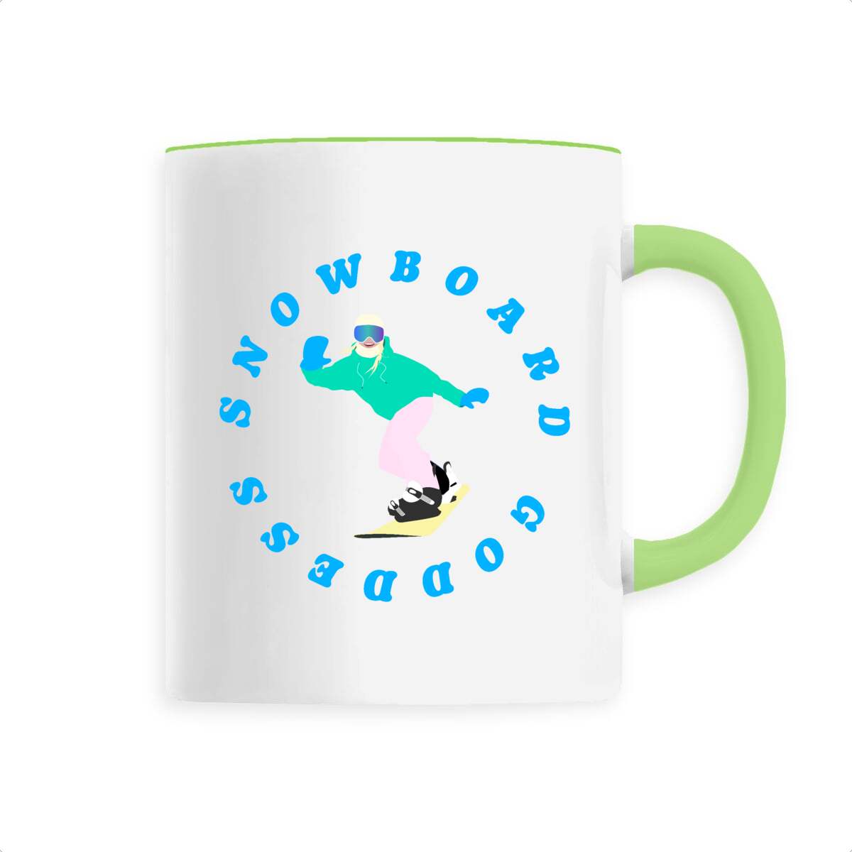 Mug céramique - Anse colorée - 330 ml - Snowboard goddess