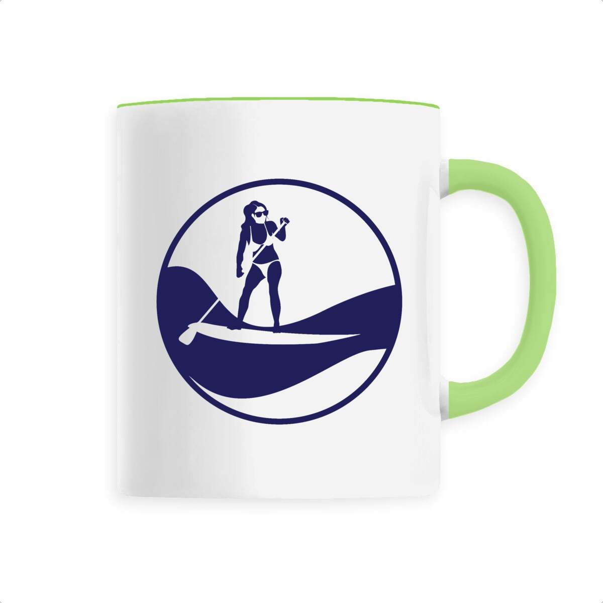 Mug céramique - Anse colorée - 330 ml - Stand up paddle W
