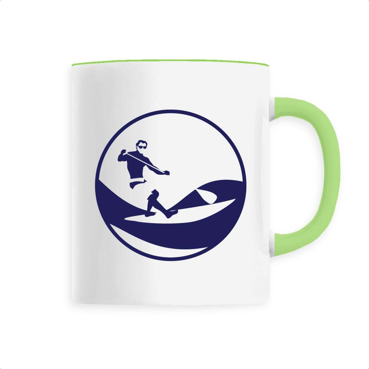 Mug céramique - Anse colorée - 330 ml - Stand up paddle H