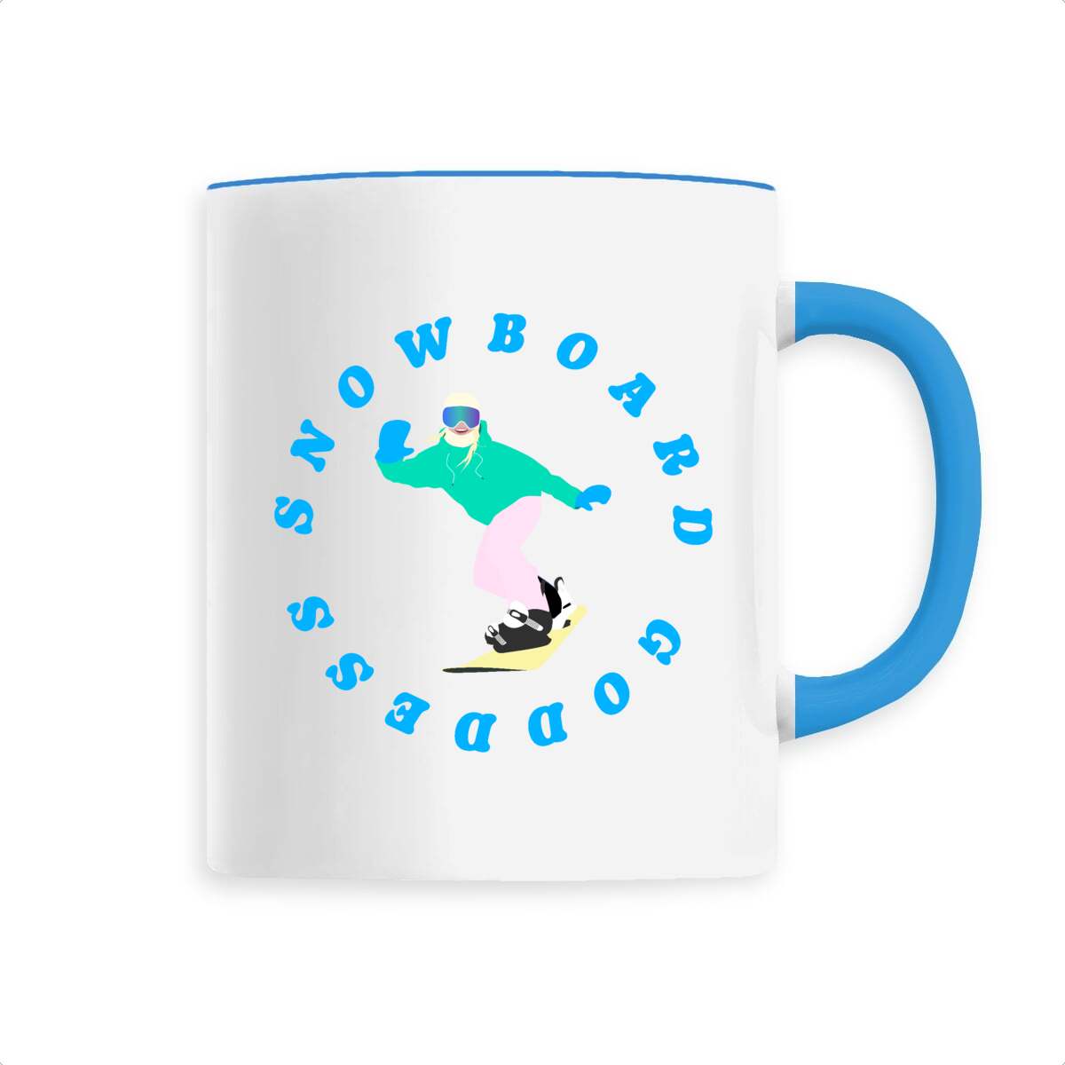 Mug céramique - Anse colorée - 330 ml - Snowboard goddess
