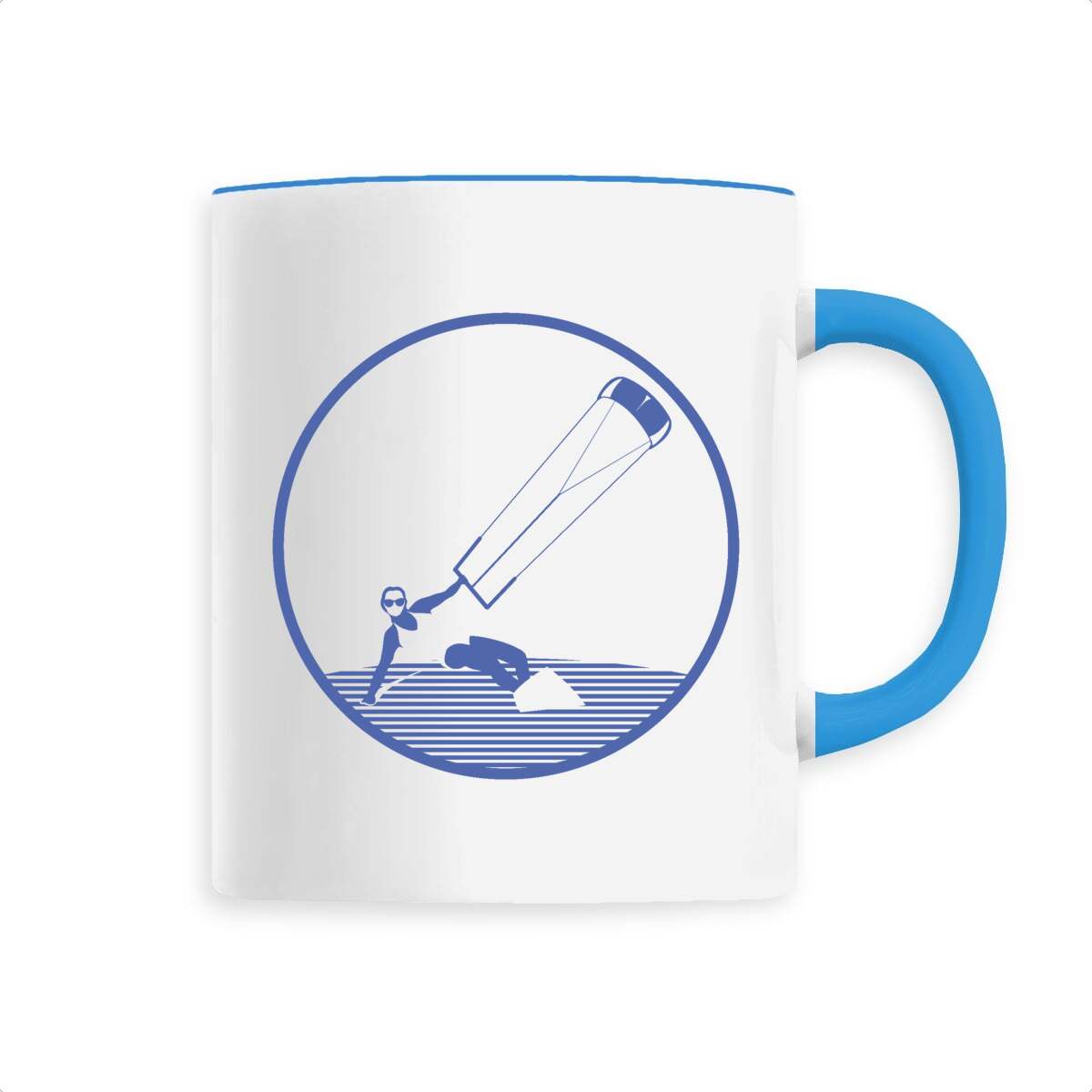 Mug céramique - Anse colorée - 330 ml - Kitesurf W