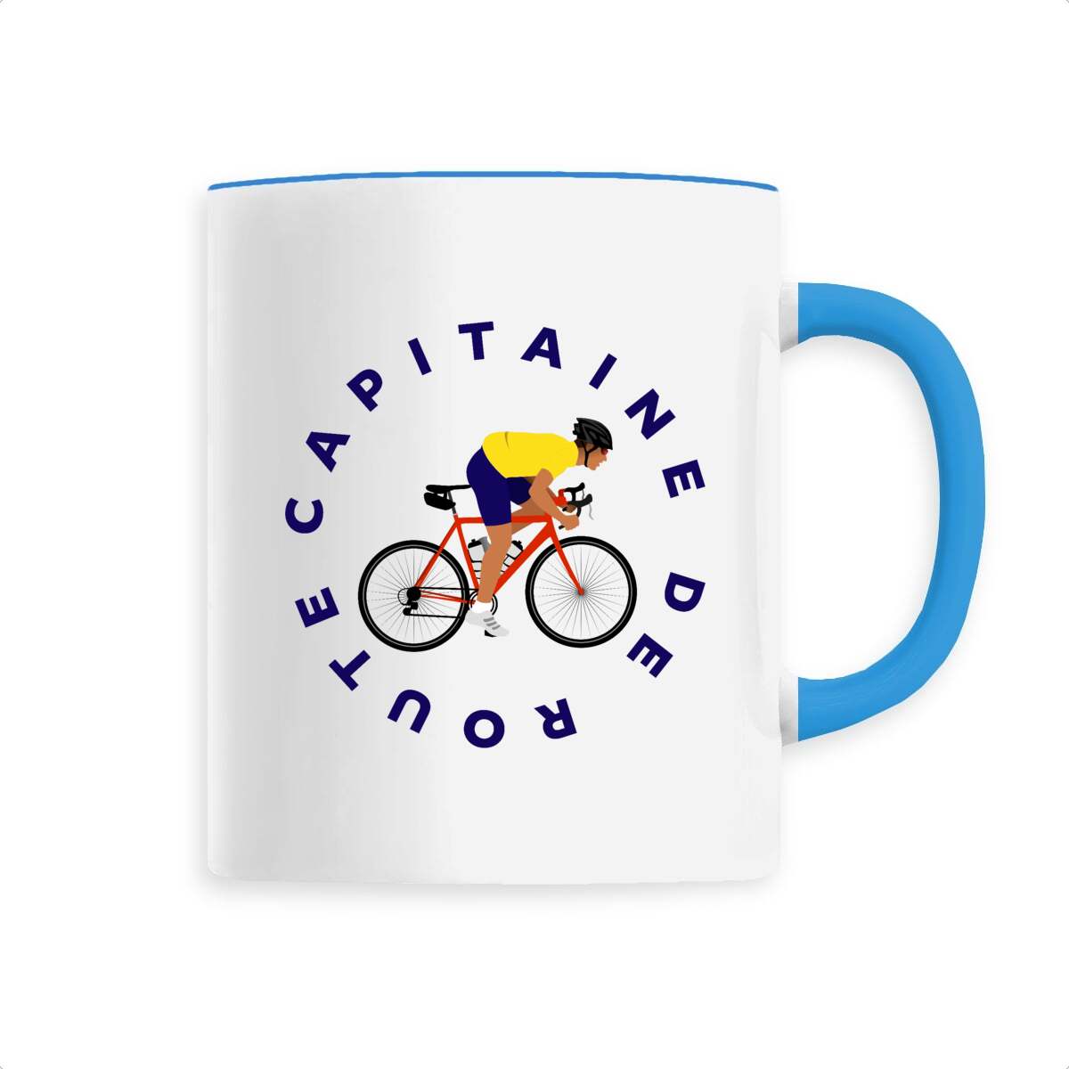 Mug céramique - Anse colorée - 330 ml - Vélo de course
