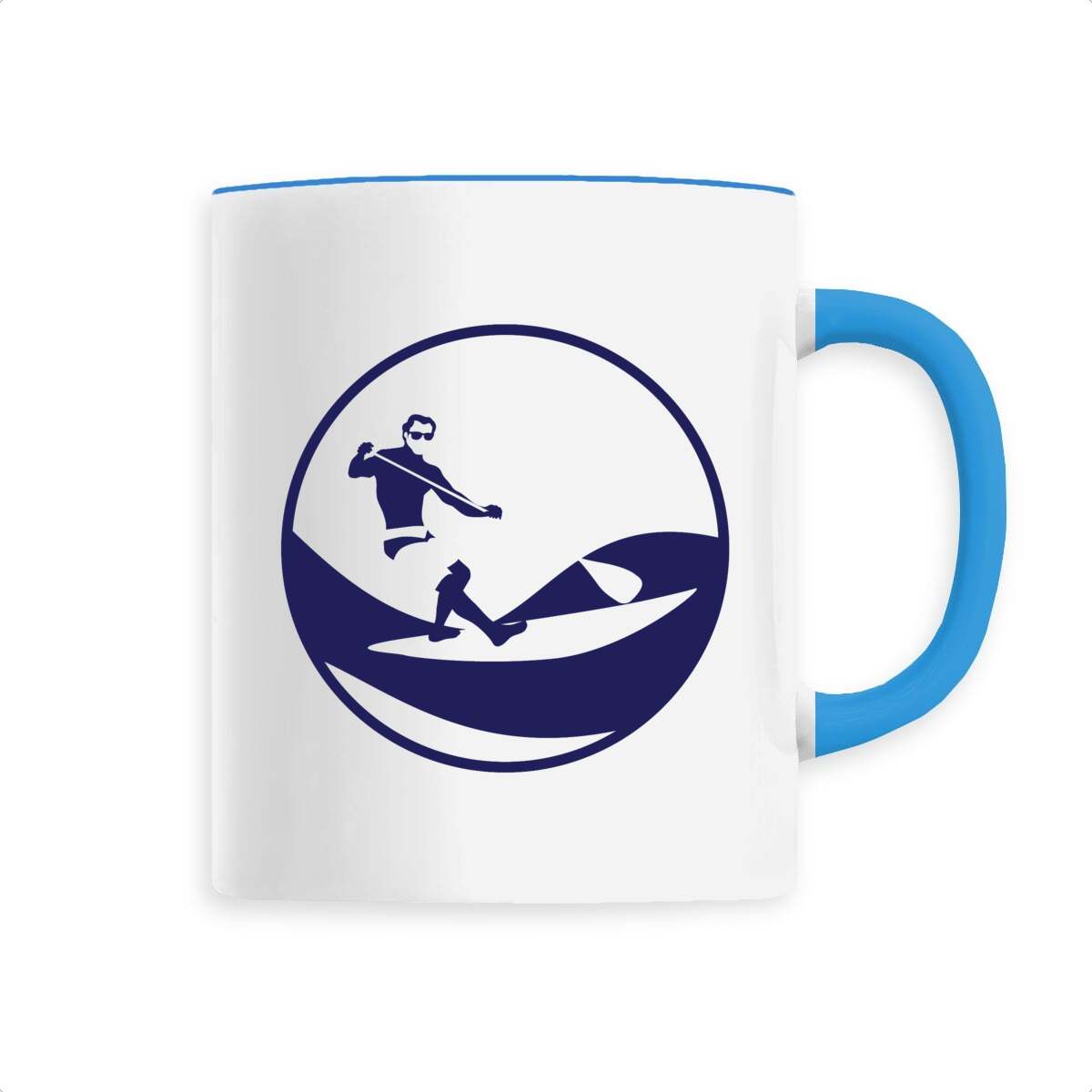 Mug céramique - Anse colorée - 330 ml - Stand up paddle H