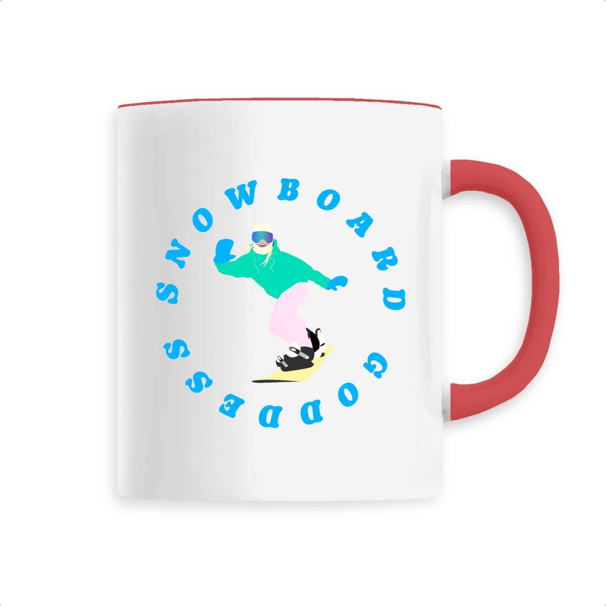 Mug céramique - Anse colorée - 330 ml - Snowboard goddess