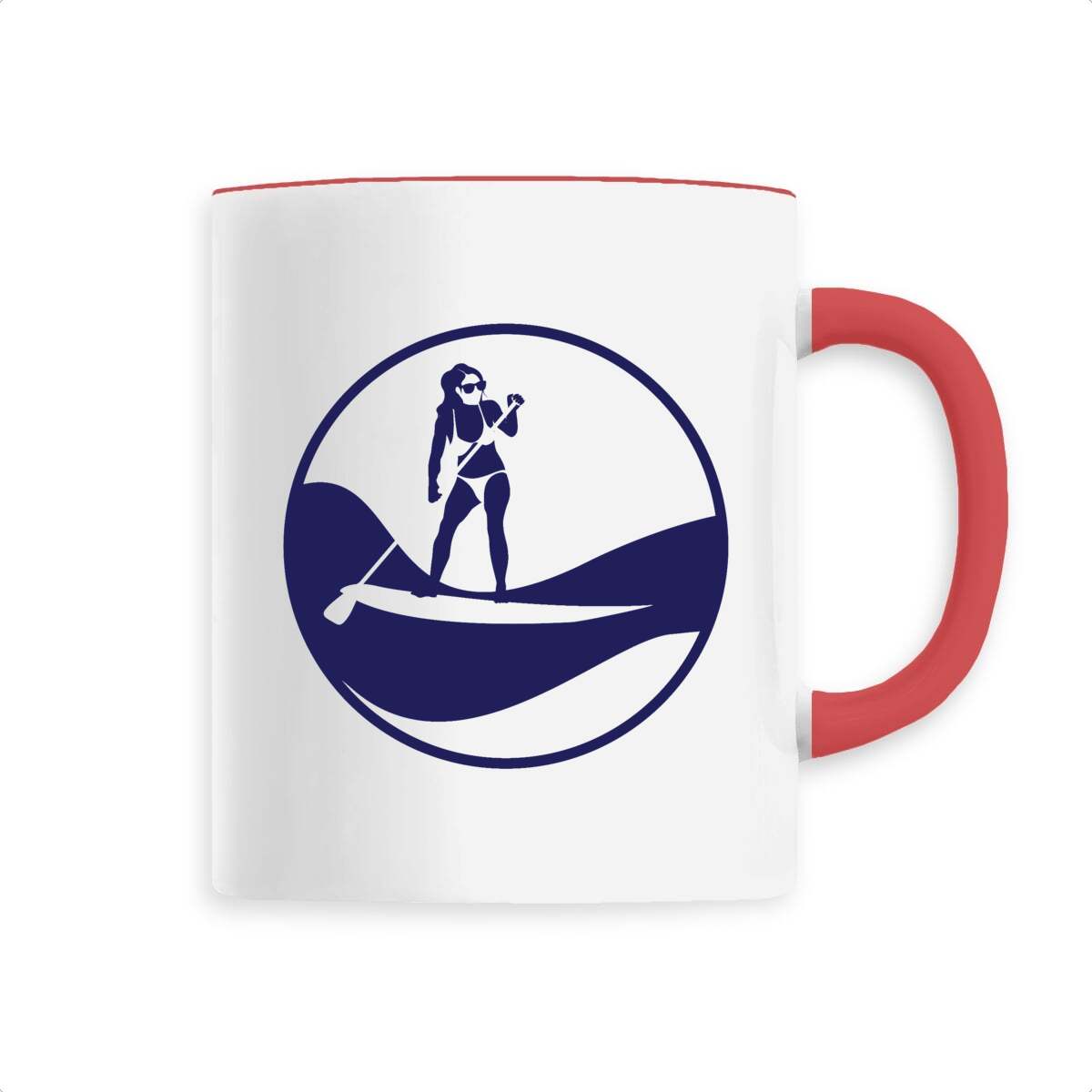 Mug céramique - Anse colorée - 330 ml - Stand up paddle W