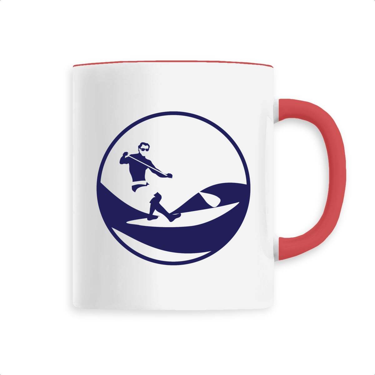 Mug céramique - Anse colorée - 330 ml - Stand up paddle H
