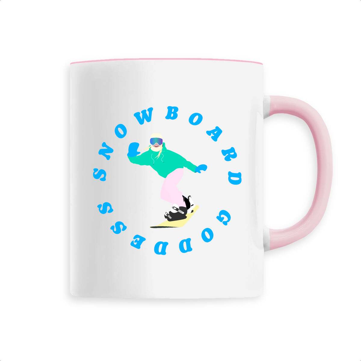 Mug céramique - Anse colorée - 330 ml - Snowboard goddess