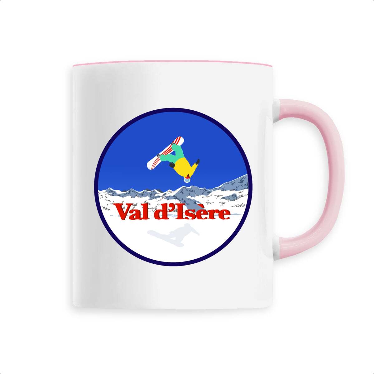 Mug céramique - Anse colorée - 330 ml - Val d'Isère Snow W