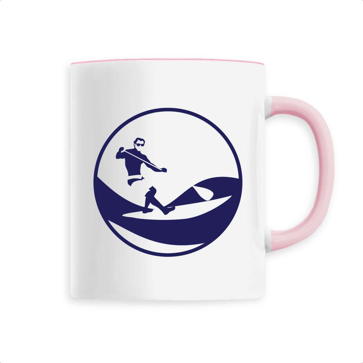 Mug céramique - Anse colorée - 330 ml - Stand up paddle H