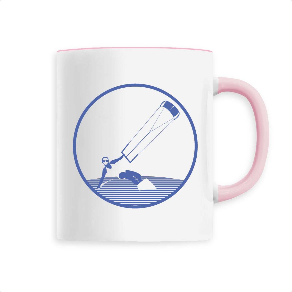 Mug céramique - Anse colorée - 330 ml - Kitesurf W