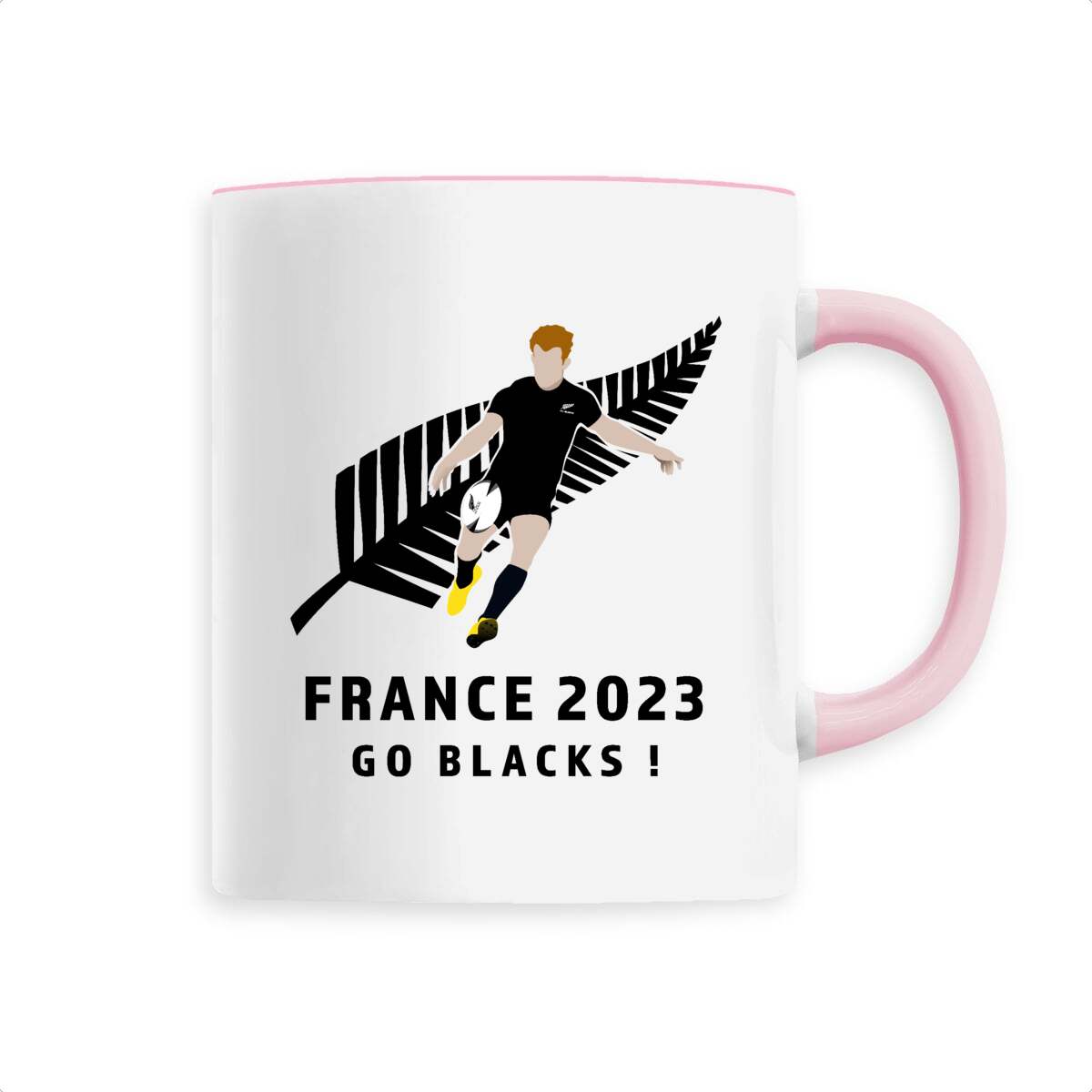 Mug céramique - Anse colorée - 330 ml - All blacks