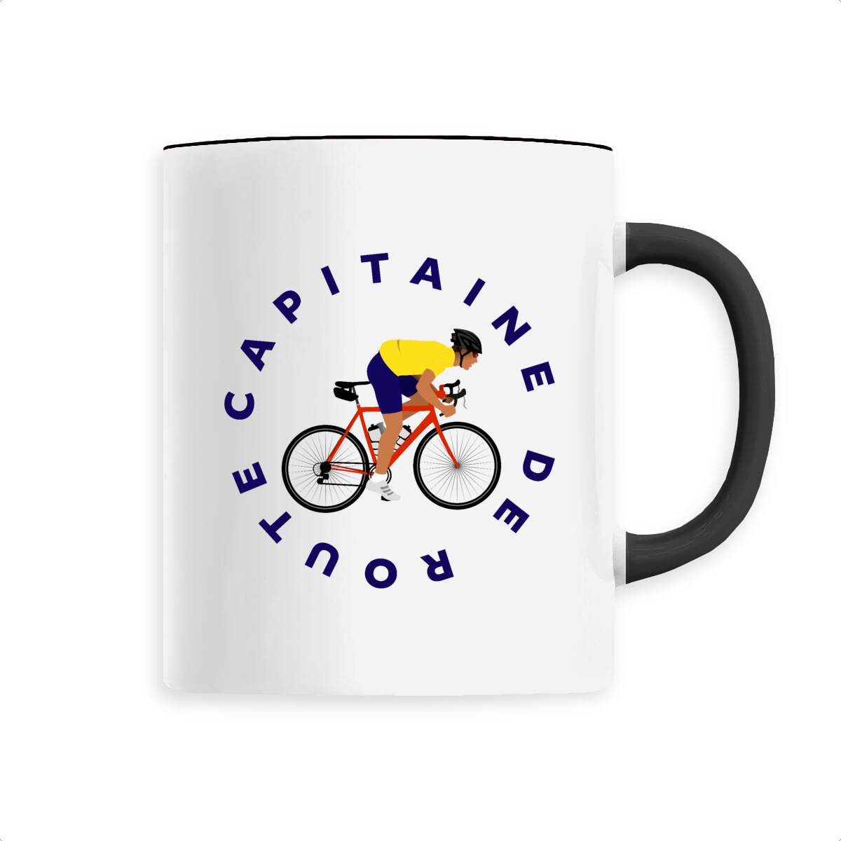 Mug céramique - Anse colorée - 330 ml - Vélo de course