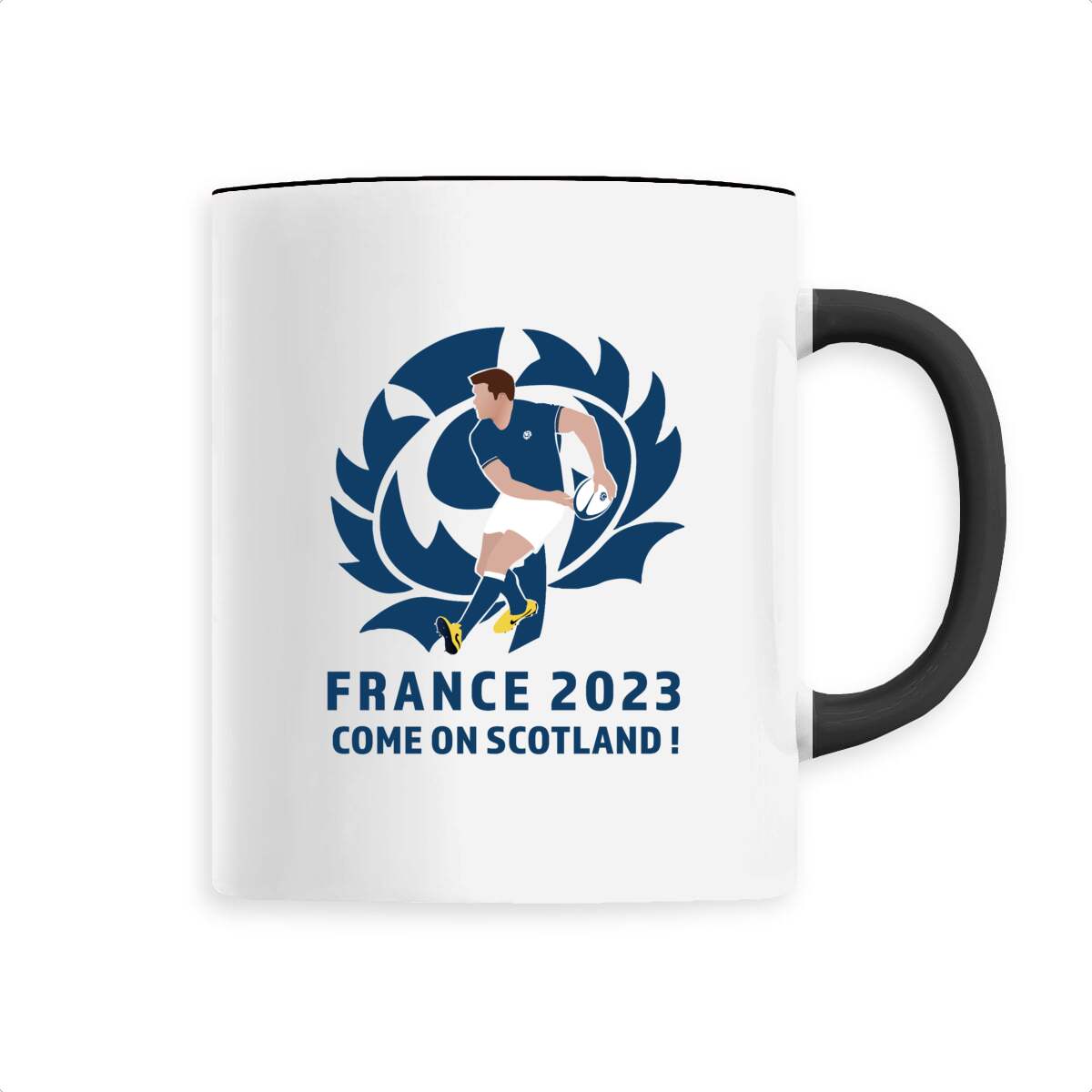 Mug céramique - Anse colorée - 330 ml - Ecosse