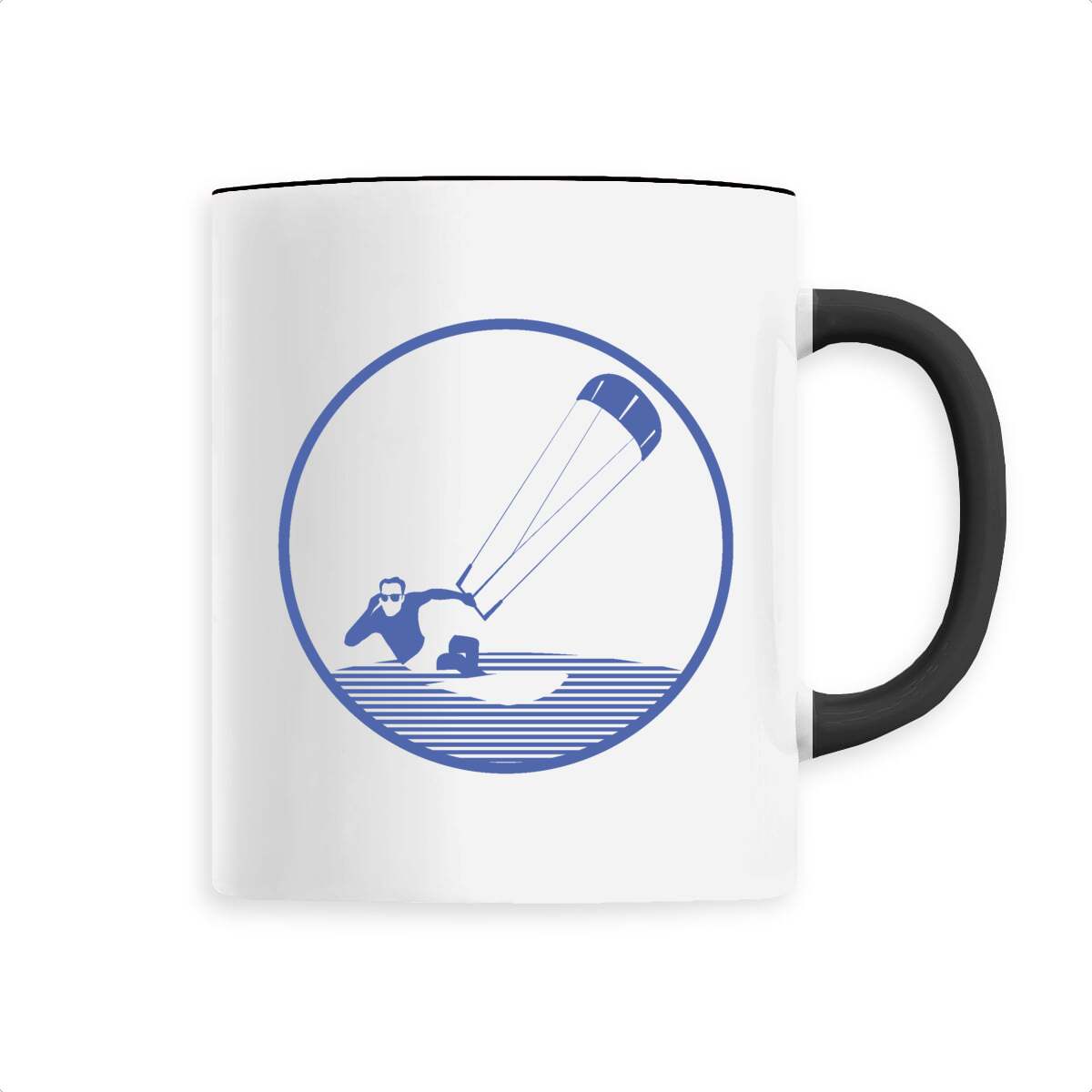 Mug céramique - Anse colorée - 330 ml - Kitesurf H