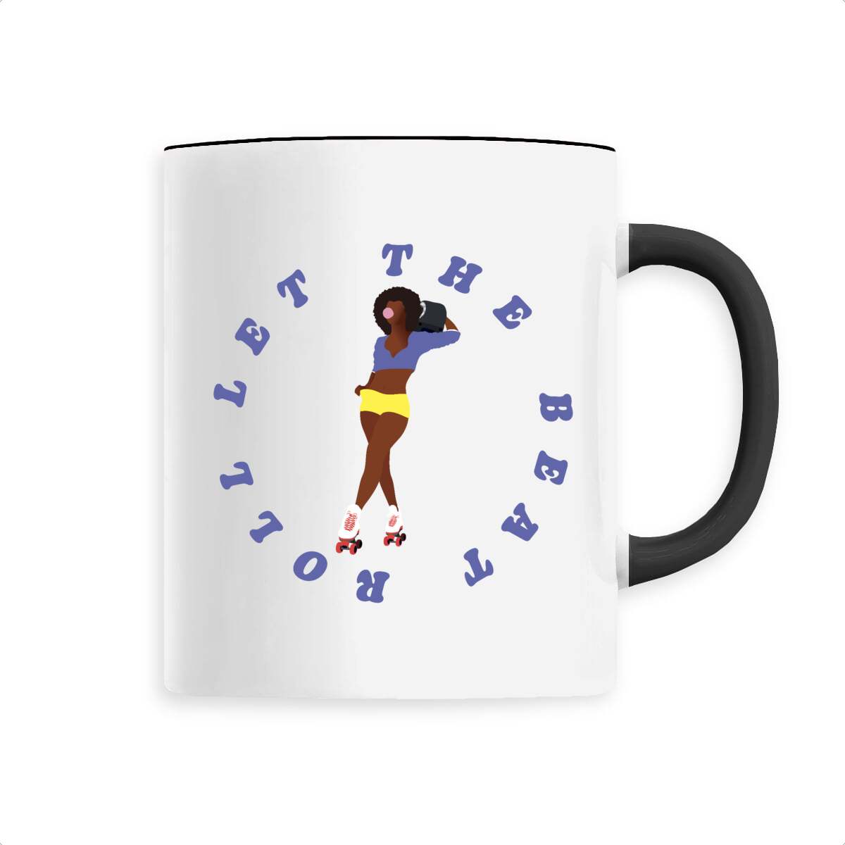 Mug céramique - Anse colorée - 330 ml - Let the beat roll
