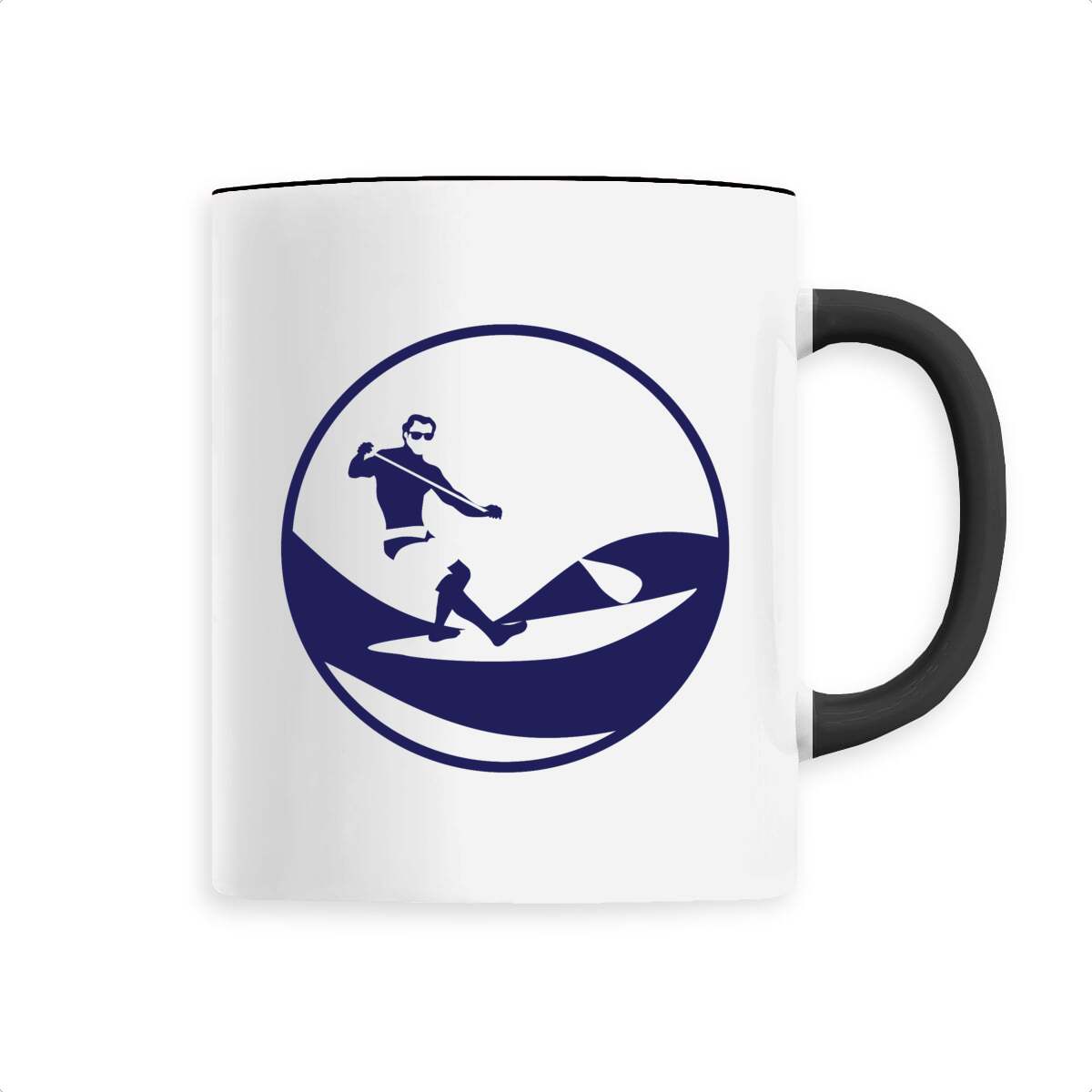 Mug céramique - Anse colorée - 330 ml - Stand up paddle H