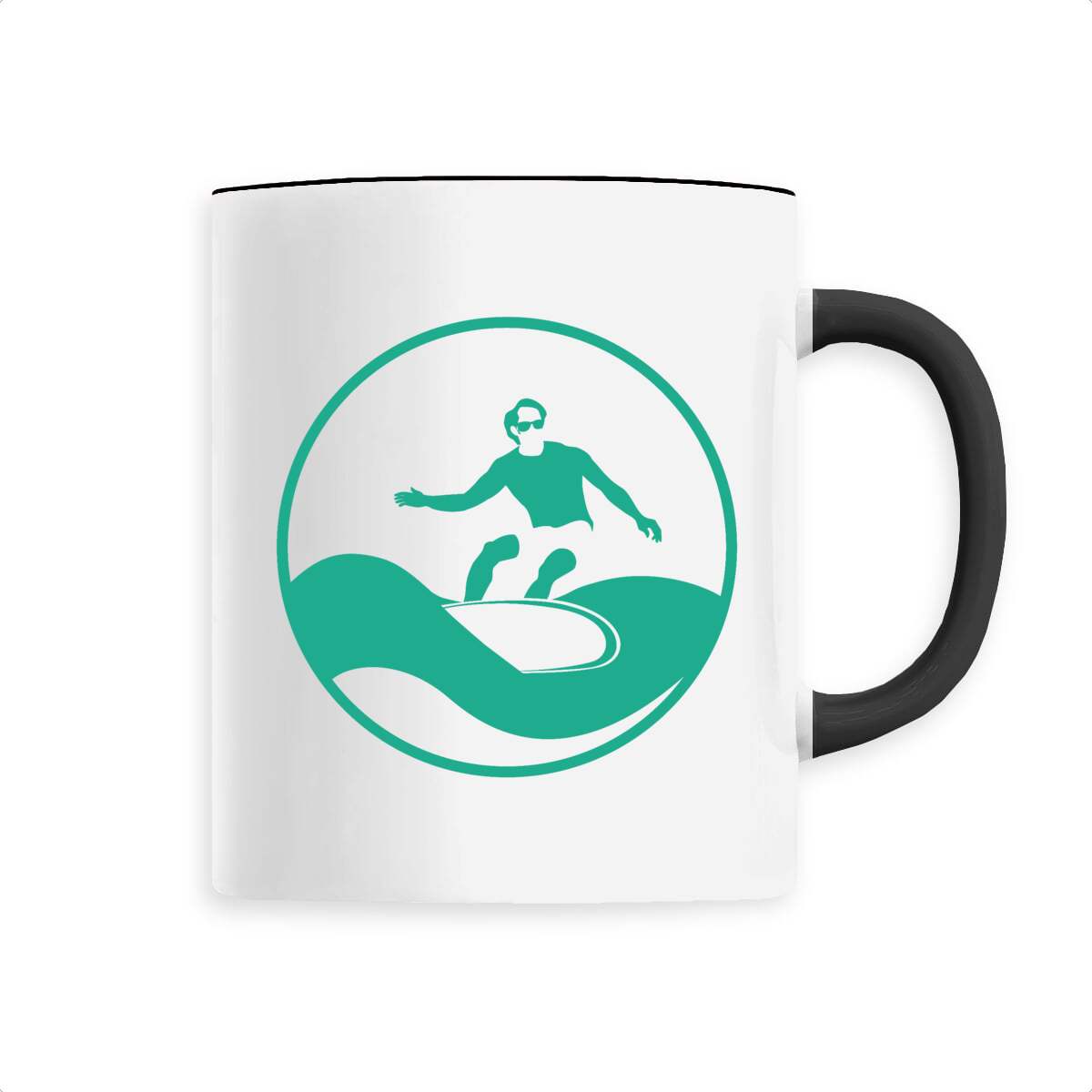 Mug céramique - Anse colorée - 330 ml - Surf H