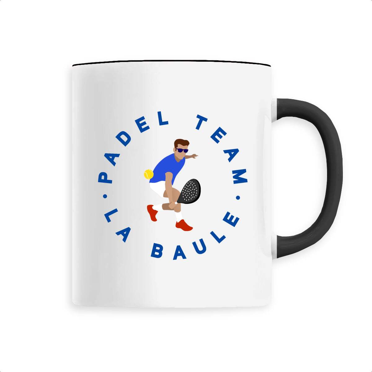Mug céramique - Anse colorée - 330 ml - Padel team La Baule