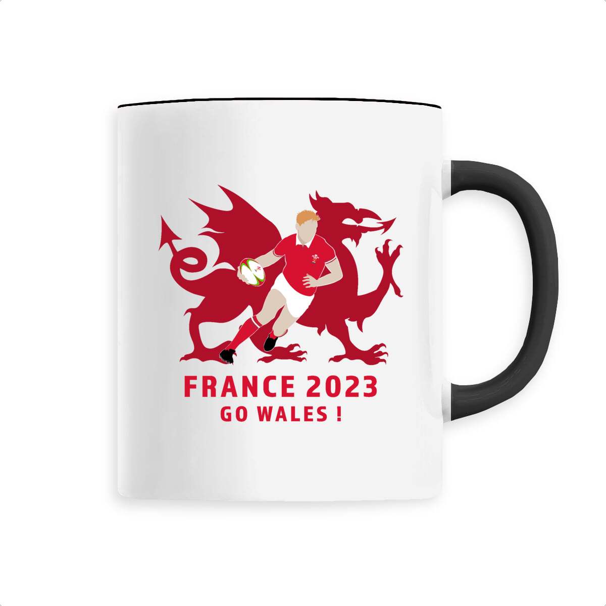 Mug céramique - Anse colorée - 330 ml - Wales