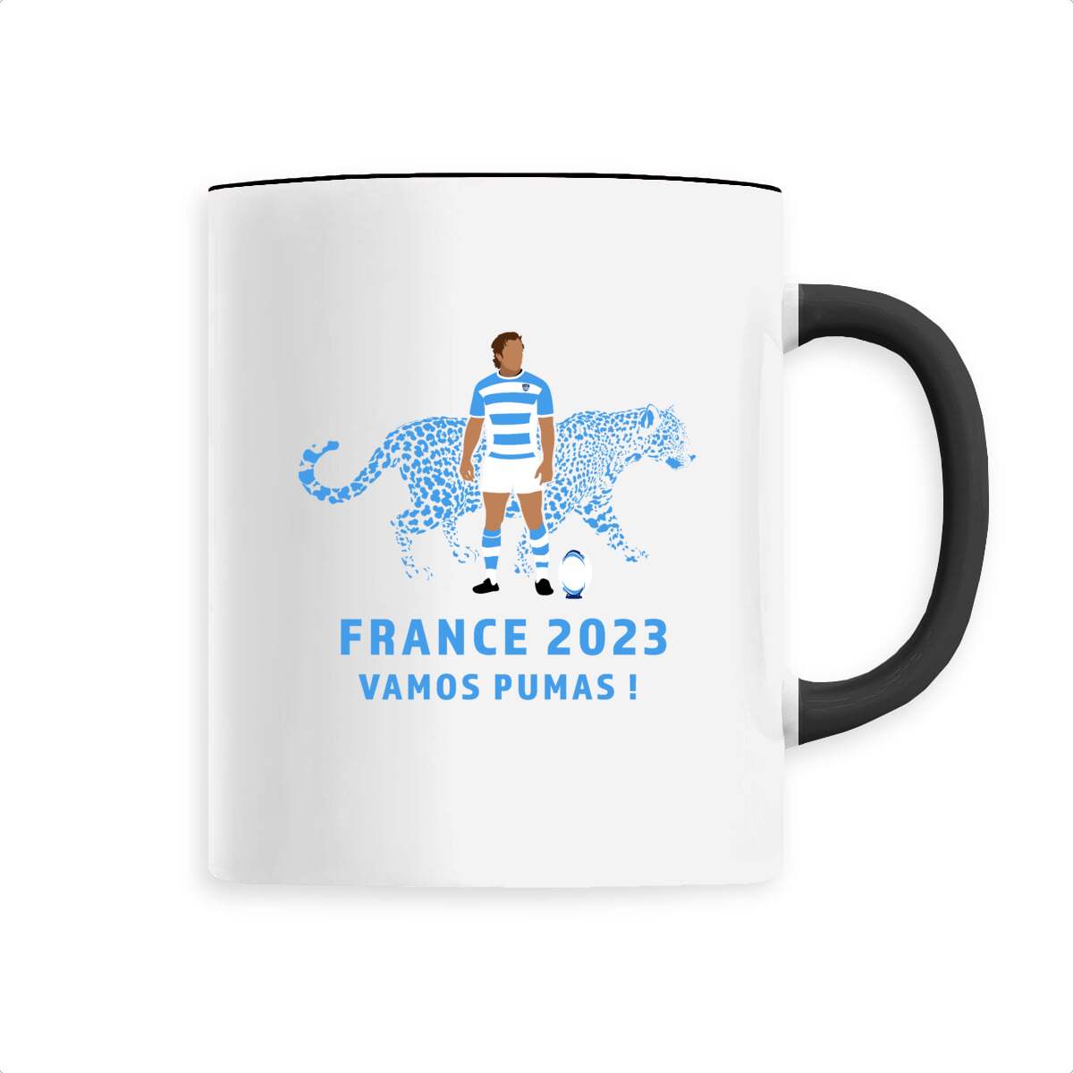 Mug céramique - Anse colorée - 330 ml - Pumas