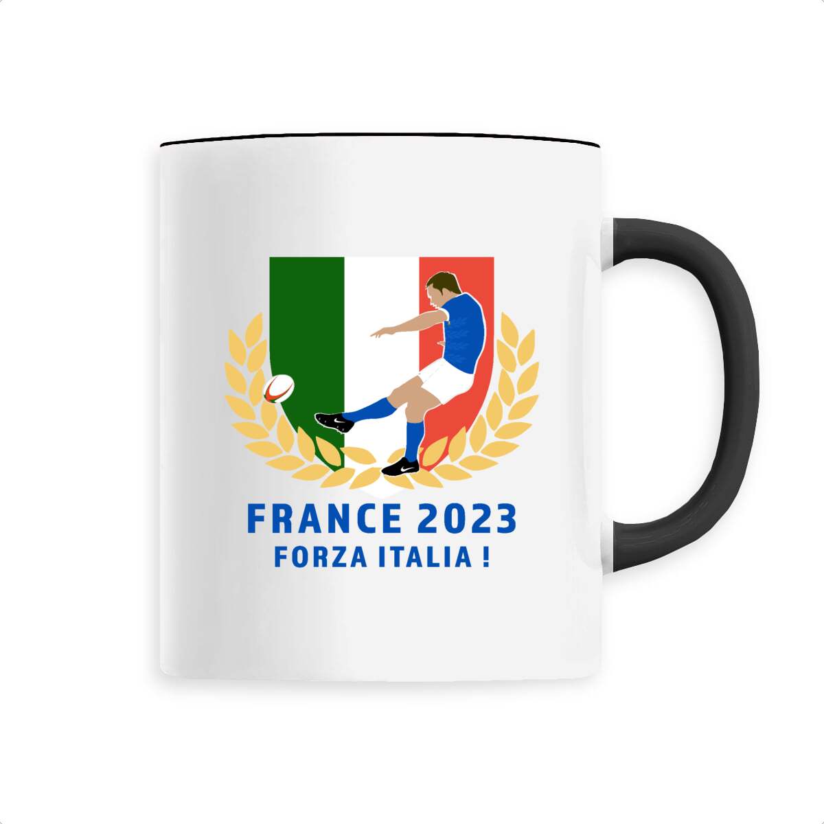 Mug céramique - Anse colorée - 330 ml - Italie