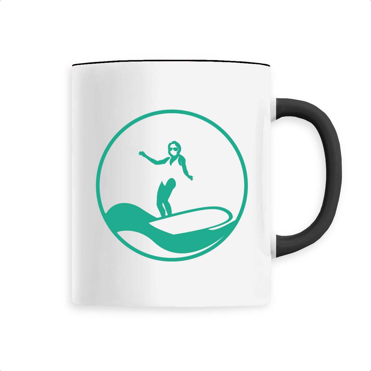 Mug céramique - Anse colorée - 330 ml - Surf W