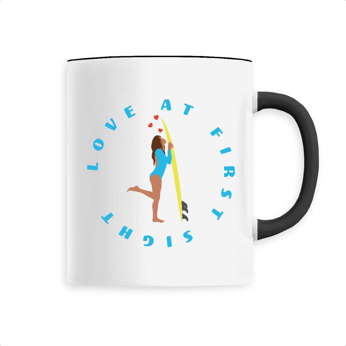 Mug céramique - Anse colorée - 330 ml - Love at first sight