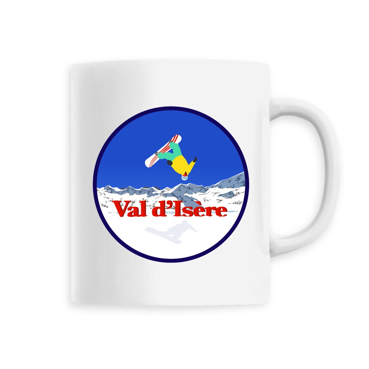 Mug céramique - Anse colorée - 330 ml - Val d'Isère Snow W