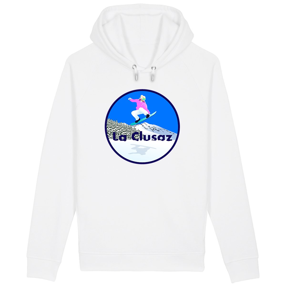Sweatshirt à capuche Femme - Poches latérales - Coton BIO - La Clusaz Snow W