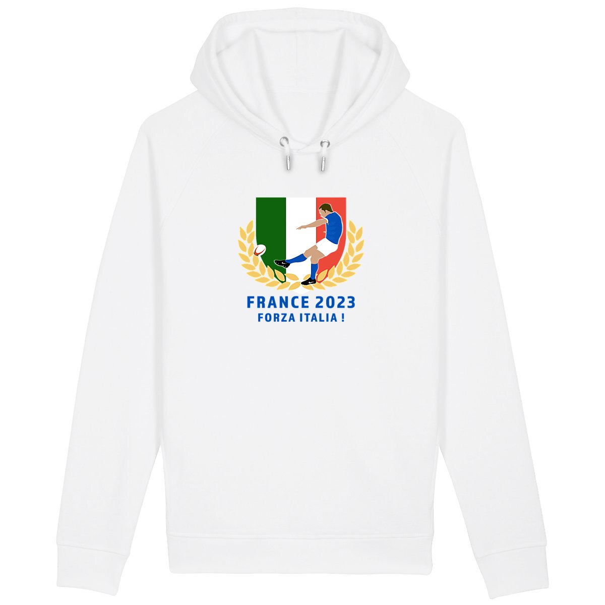 Sweatshirt à capuche Homme - Poches latérales - Coton BIO - Italie