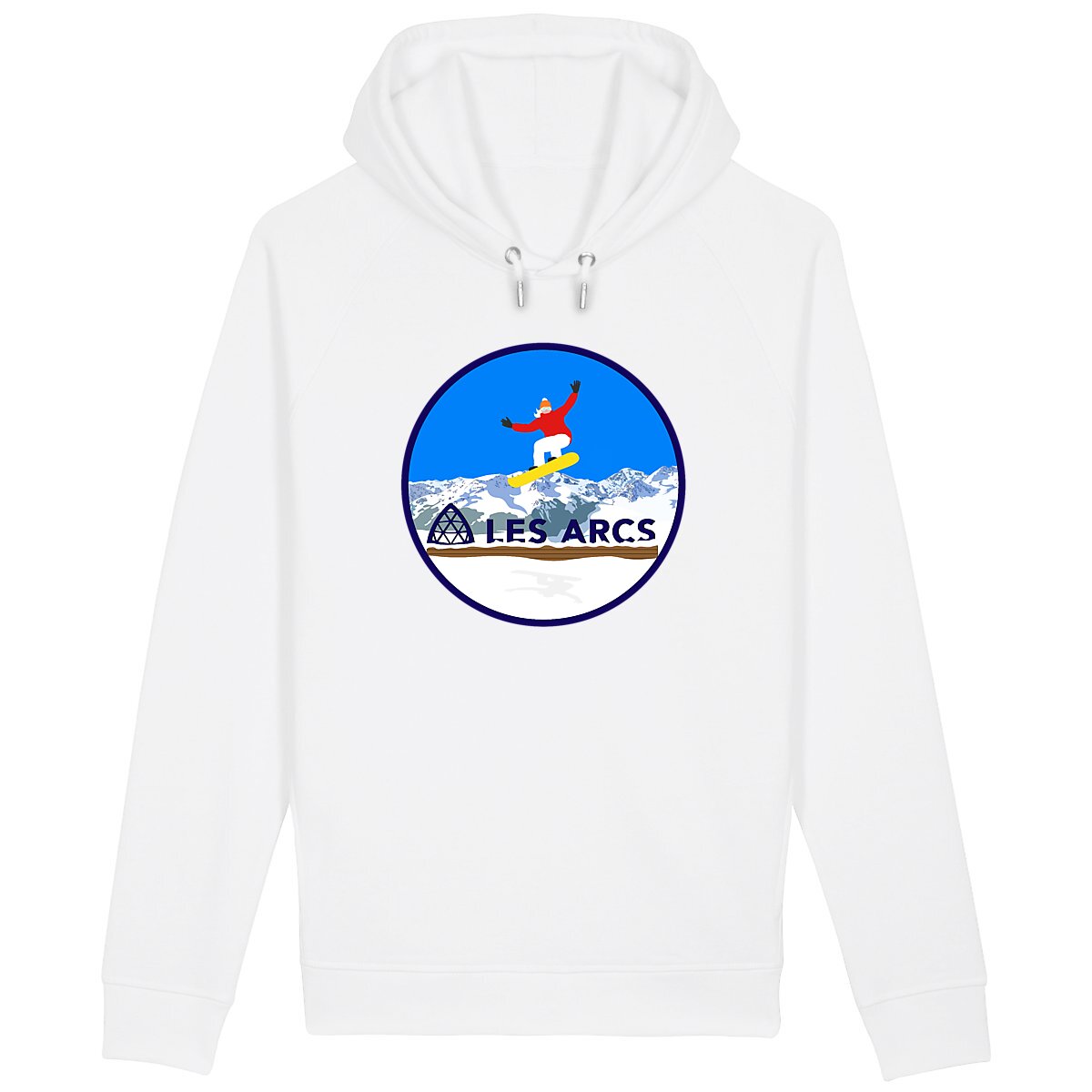 Sweatshirt à capuche Femme - Poches latérales - Coton BIO - Les Arcs Snow W