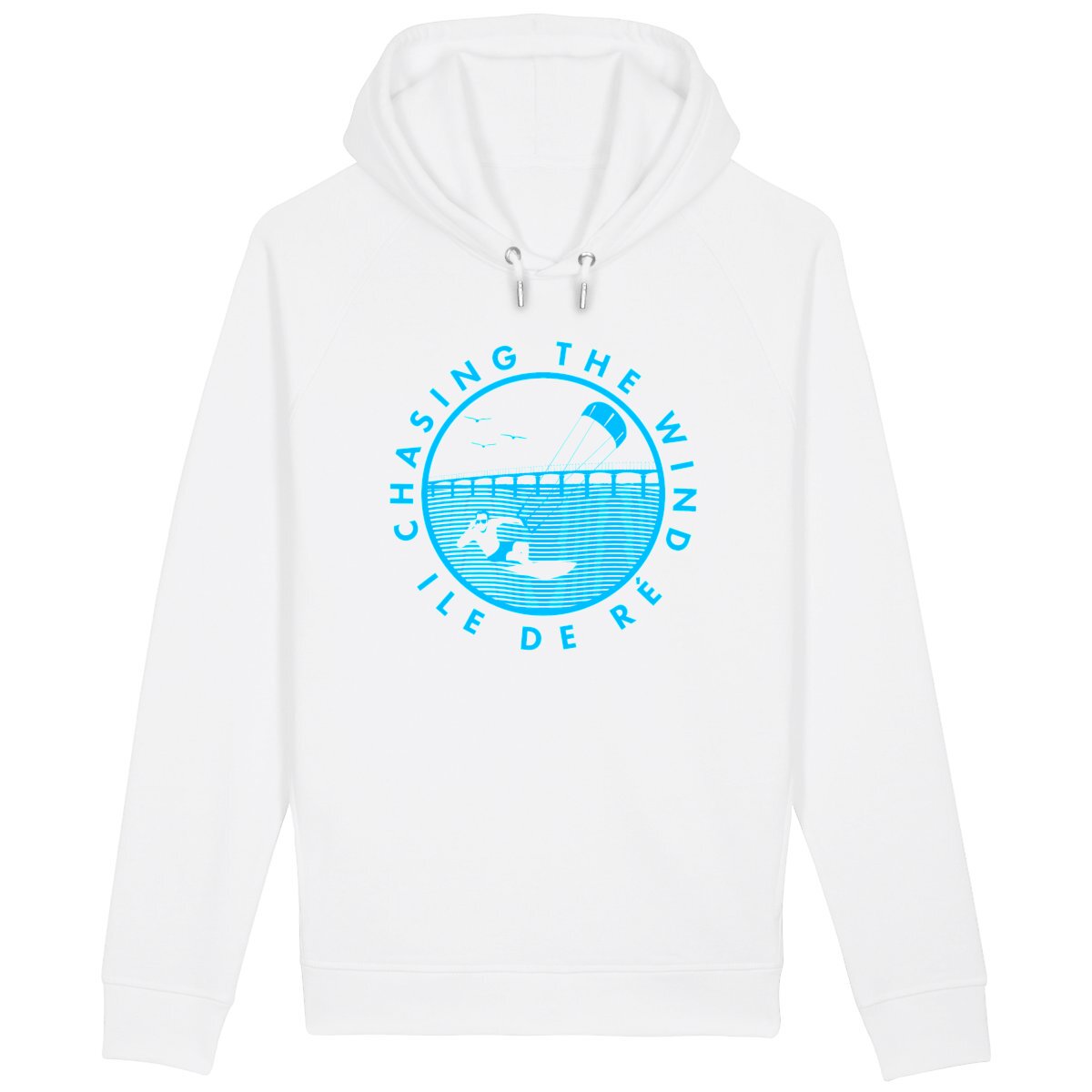 Sweatshirt à capuche Homme - Poches latérales - Coton BIO - Chasing the wind Kitesurf H