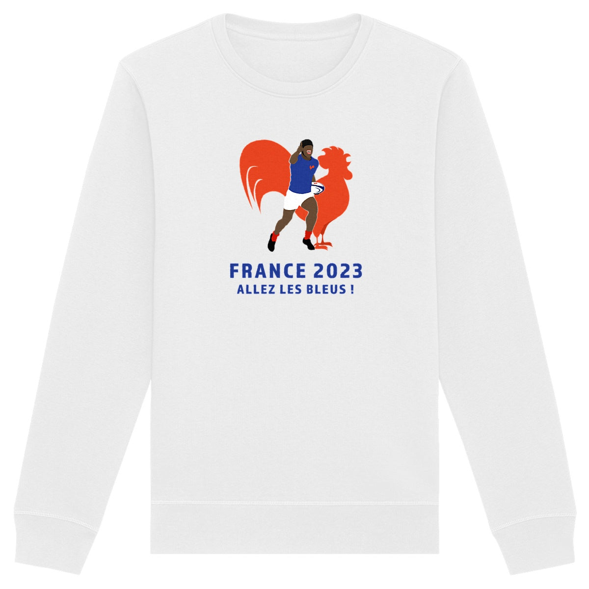 Sweatshirt Homme - Léger - Coton BIO - Allez les bleus