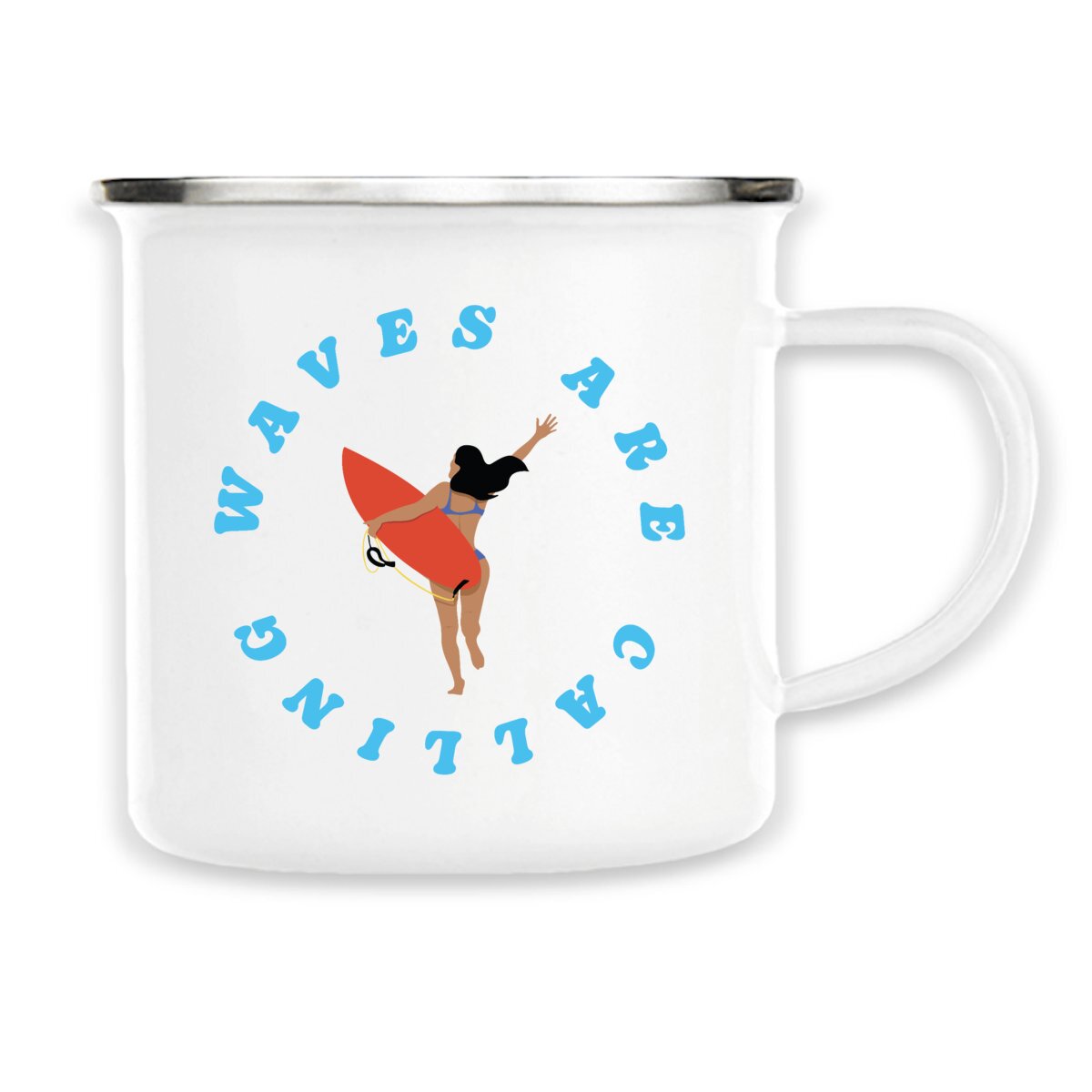 Mug métallique émaillé - 300 ml - Waves are calling