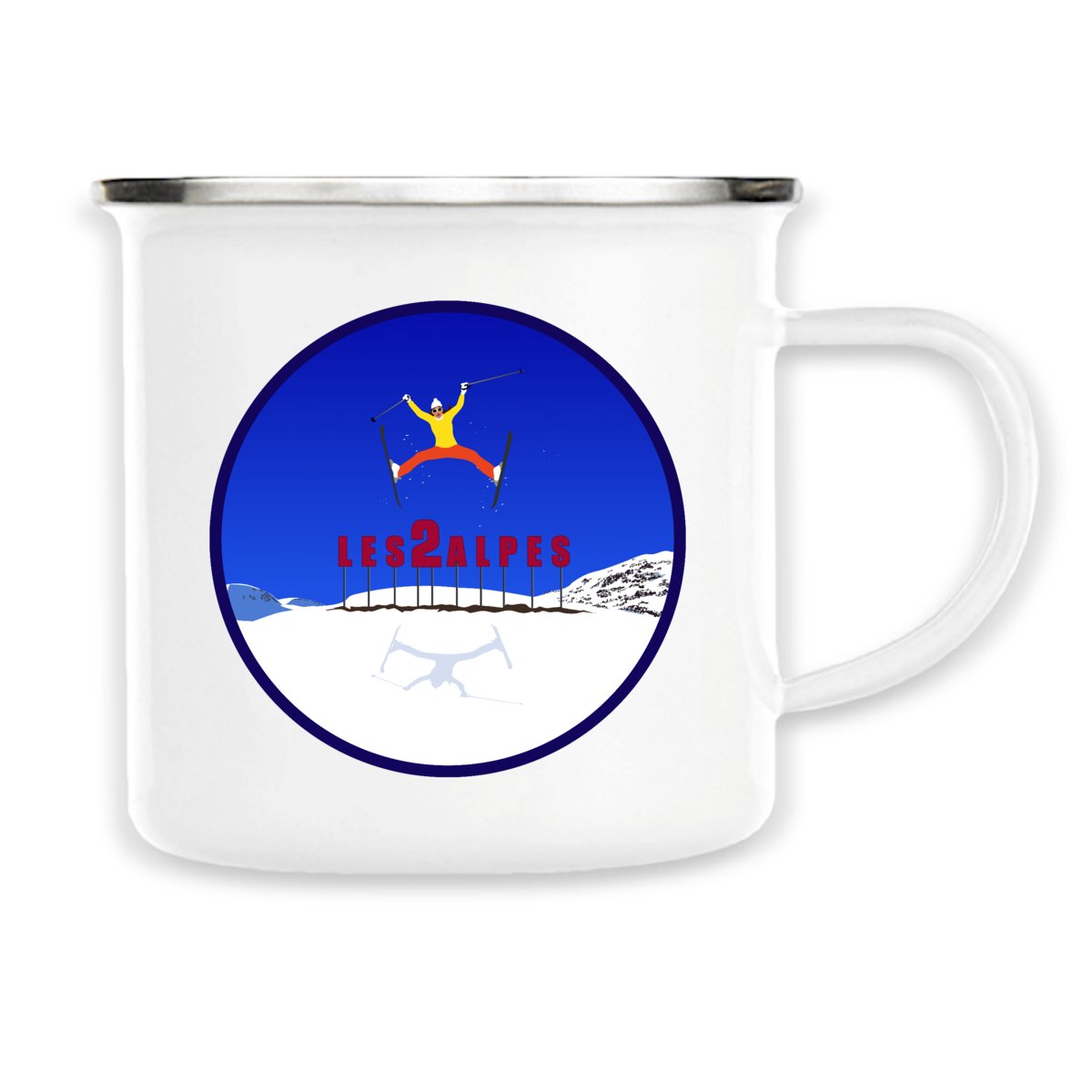 Mug métallique émaillé - 300 ml - Les 2 Alpes Ski W