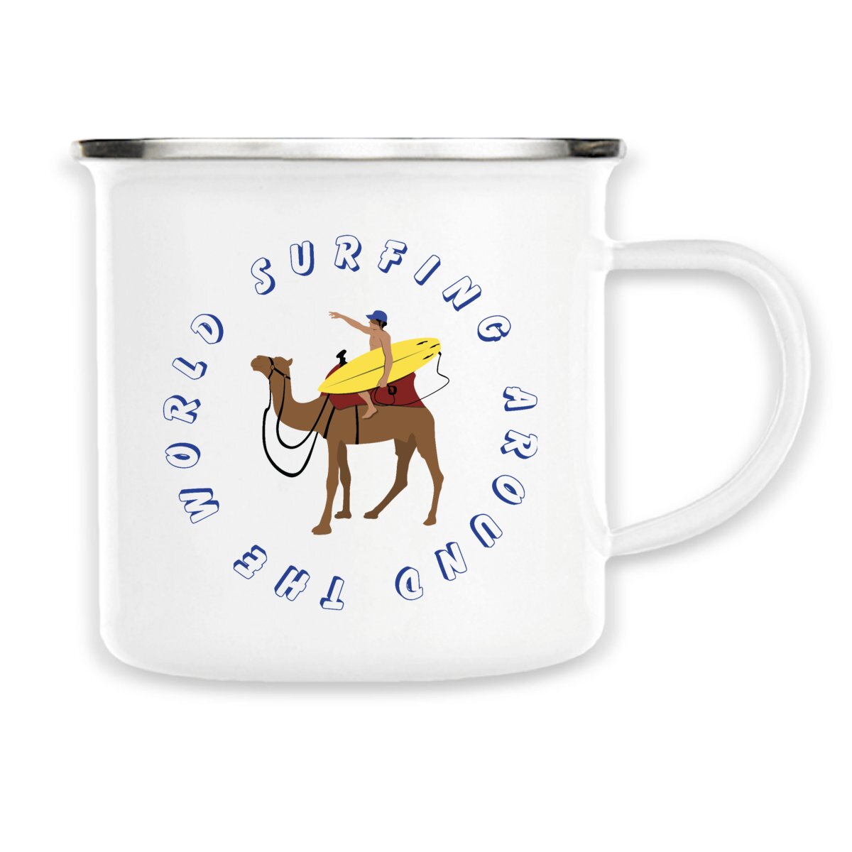Mug métallique émaillé - 300 ml - Surfing around the world