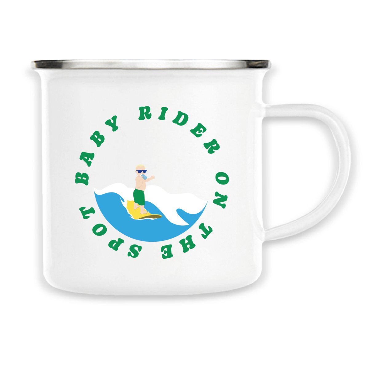 Mug métallique émaillé - 300 ml - Baby rider on the spot