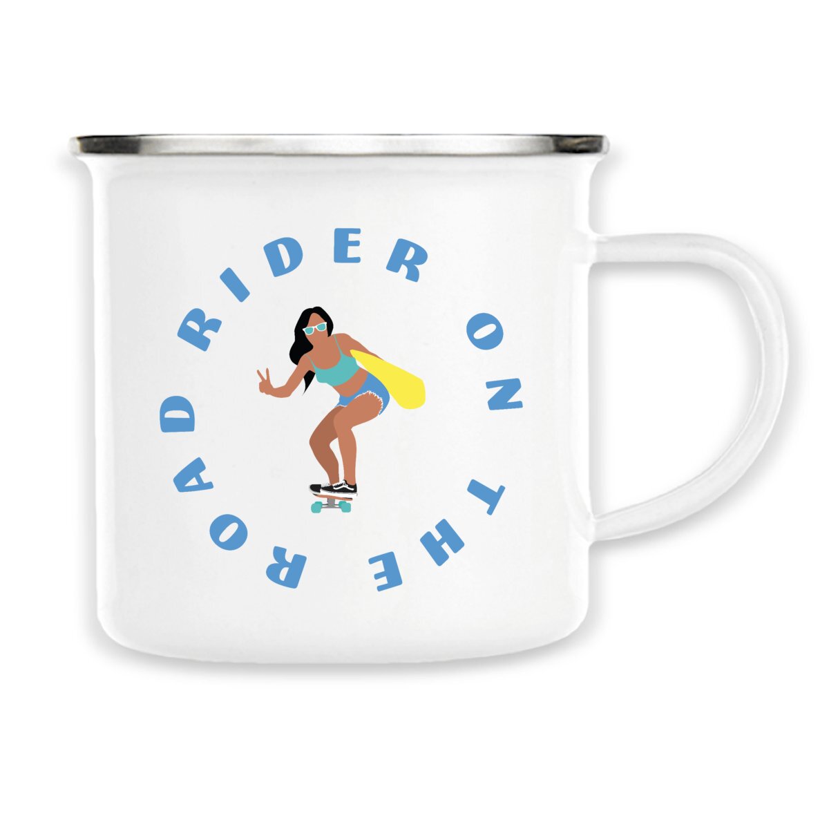 Mug métallique émaillé - 300 ml - Rider on the road