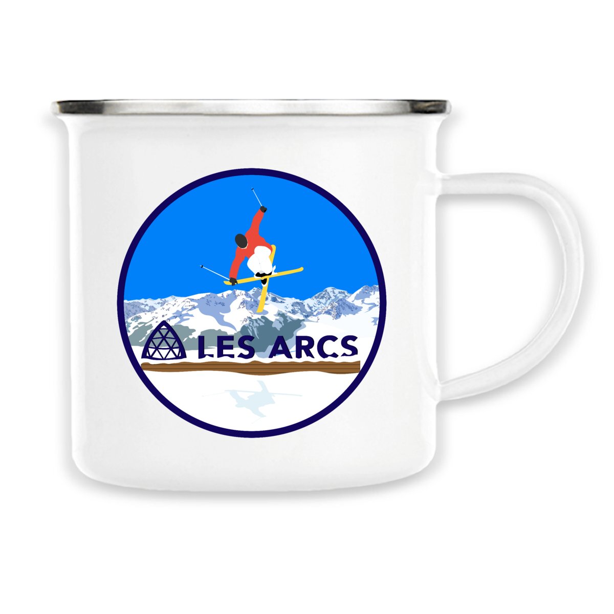 Mug métallique émaillé - 300 ml - Les Arcs Ski H