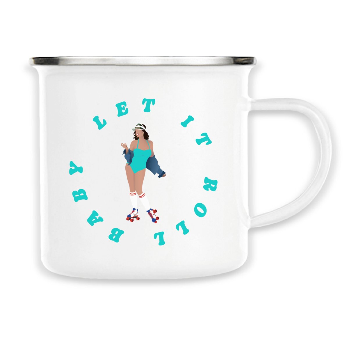Mug métallique émaillé - 300 ml - Let it roll baby