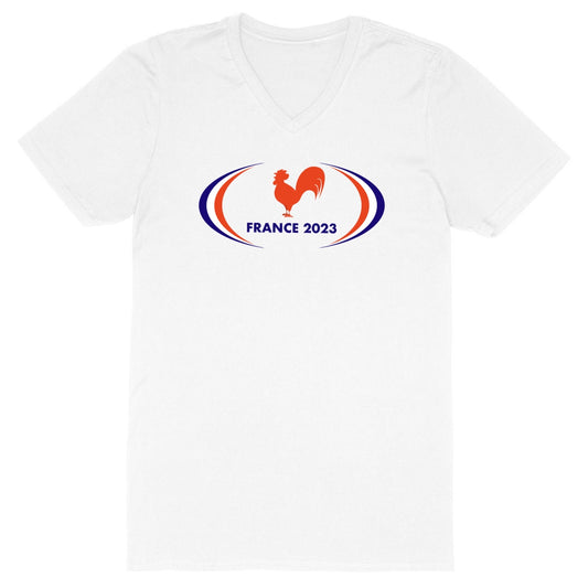 T-shirt Homme - Col V - 100% Coton BIO - France 2023