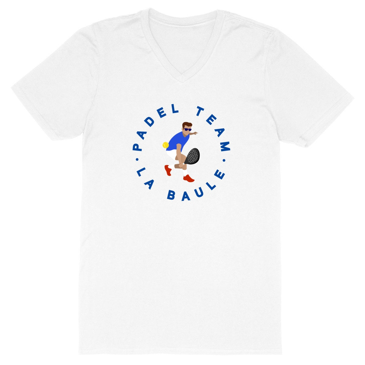 T-shirt Homme - Col V - 100% Coton Bio - Padel team La Baule