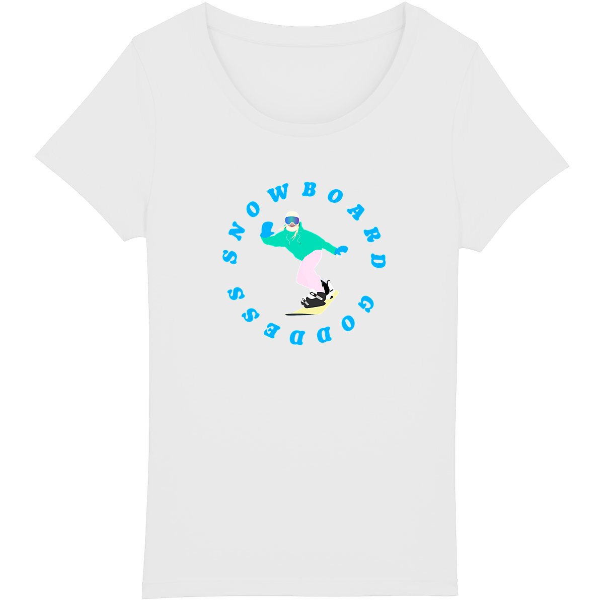 T-shirt Femme - Coupe Classique - 100% Coton BIO - Snowboard goddess