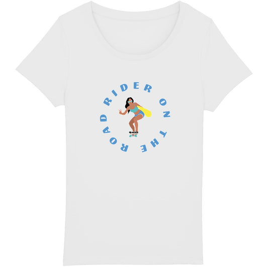 T-shirt Femme - Coupe Classique - 100% Coton BIO - Rider on the road