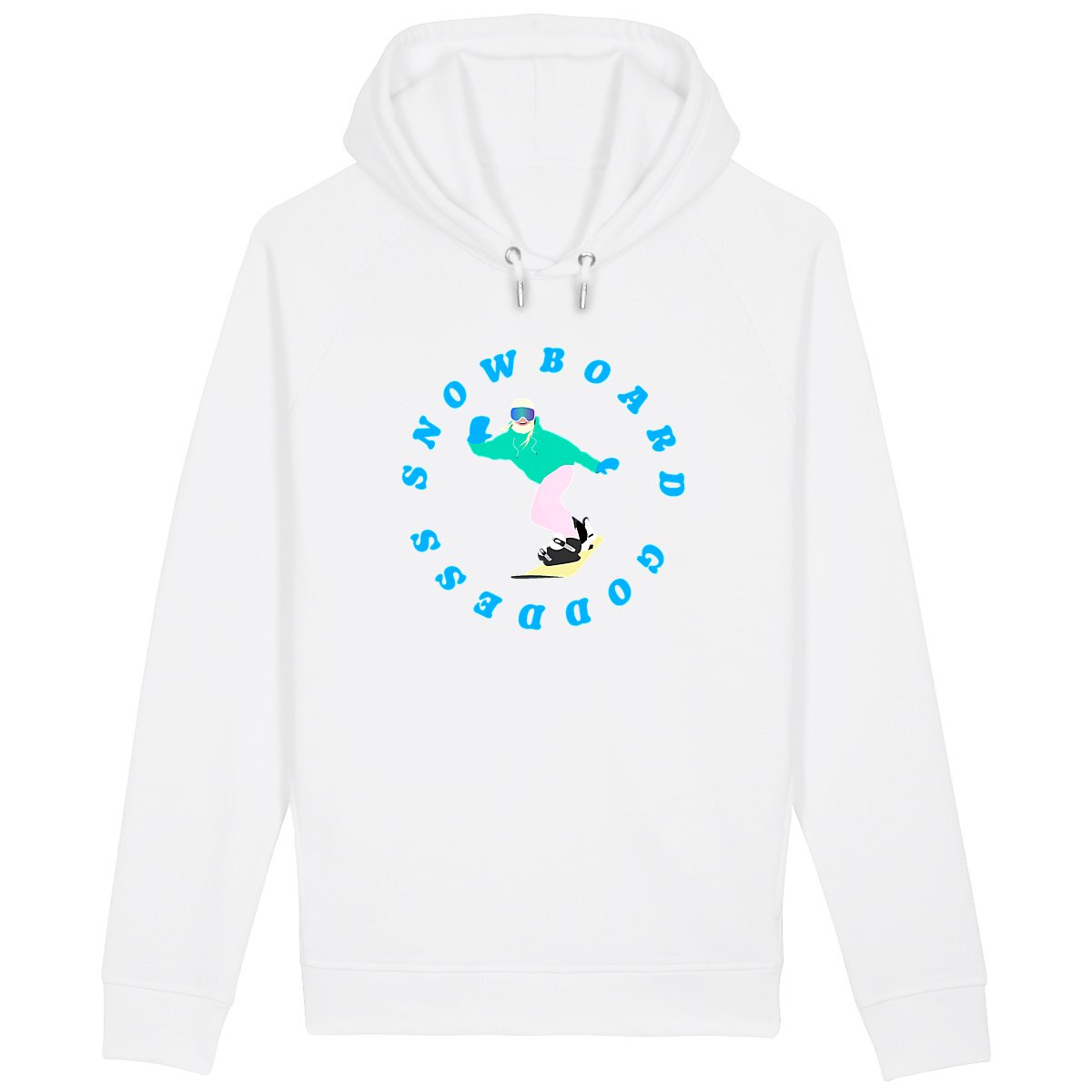 Sweatshirt à capuche Femme - Poches latérales - Coton BIO - Snowboard goddess