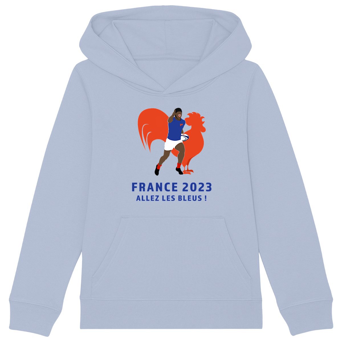 Sweatshirt à capuche Enfant - Garçon - Coton BIO - Allez les Bleus