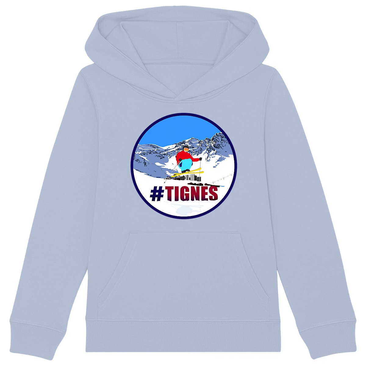 Sweatshirt à capuche Enfant - Garçon - Coton BIO - Tignes Ski H