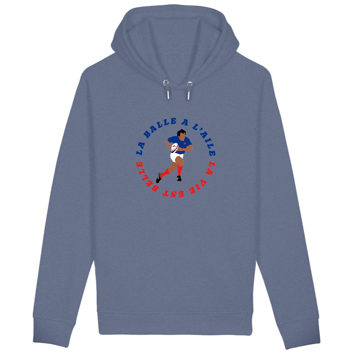 Sweatshirt à capuche Homme - Poches latérales - Coton BIO - La balle à l'aile