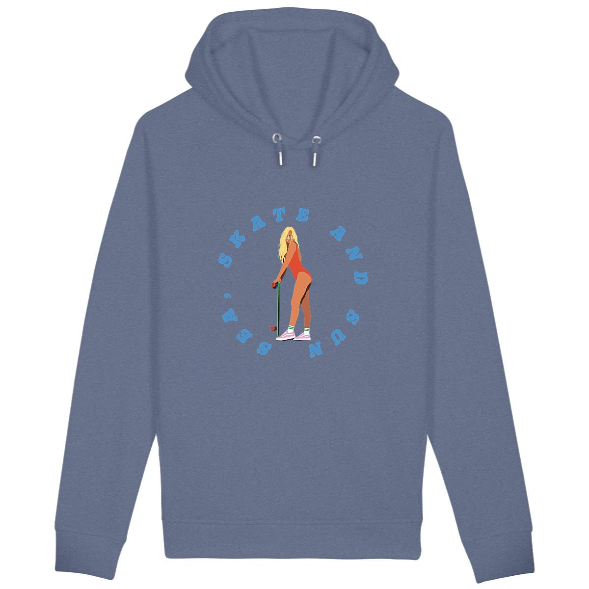 Sweatshirt à capuche Femme - Poches latérales - Coton BIO - Sea, Skate and Sun
